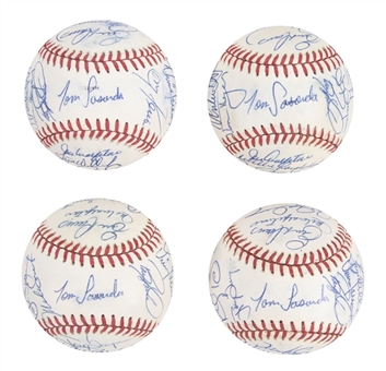 Lot of (4) 1989 All-Star Game Giamatti Team Signed Baseballs (Autry LOA & Beckett PreCert)